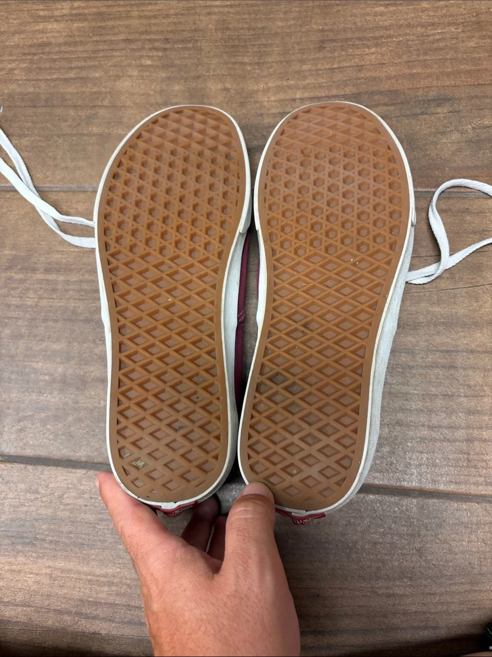 Vans Low-Top Canvas Sneakers in Wine with White Trim